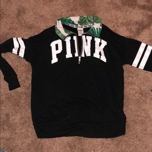 Pink half zip up sweater
